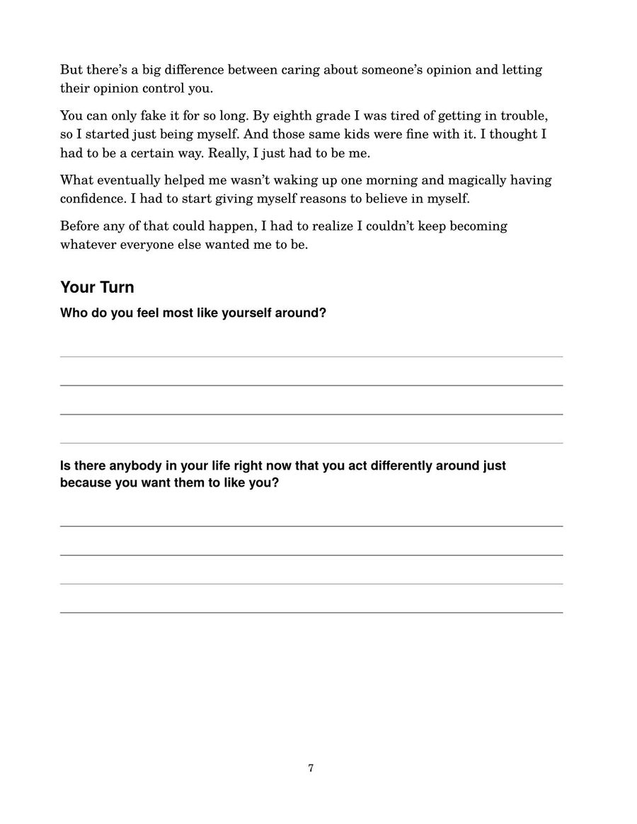 Sample page from the Earn Your Hard Founding Edition with Your Turn reflection questions